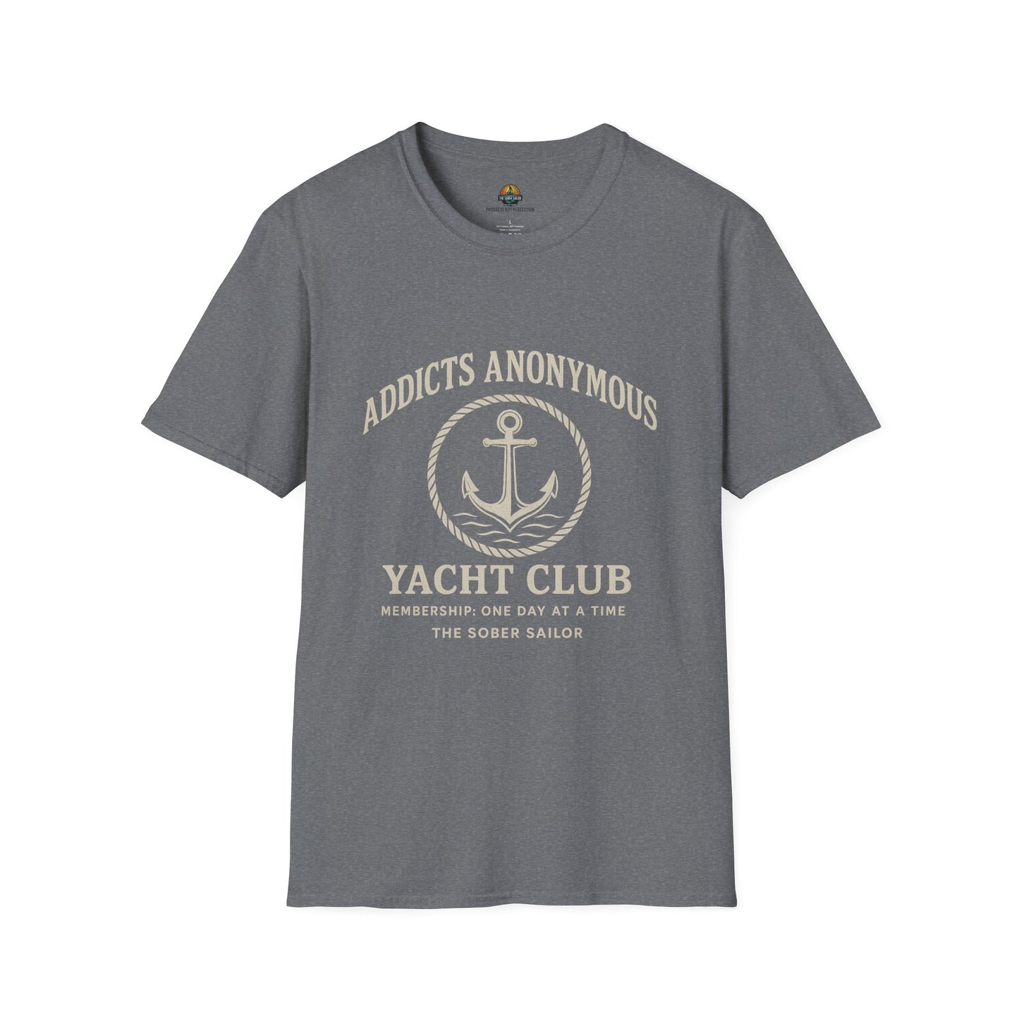 Addicts Anonymous Yacht Club T-Shirt | Casual Unisex Tee, Nautical Style Shirt, Gift for Sailors, Boat Lovers, Relaxed Fit