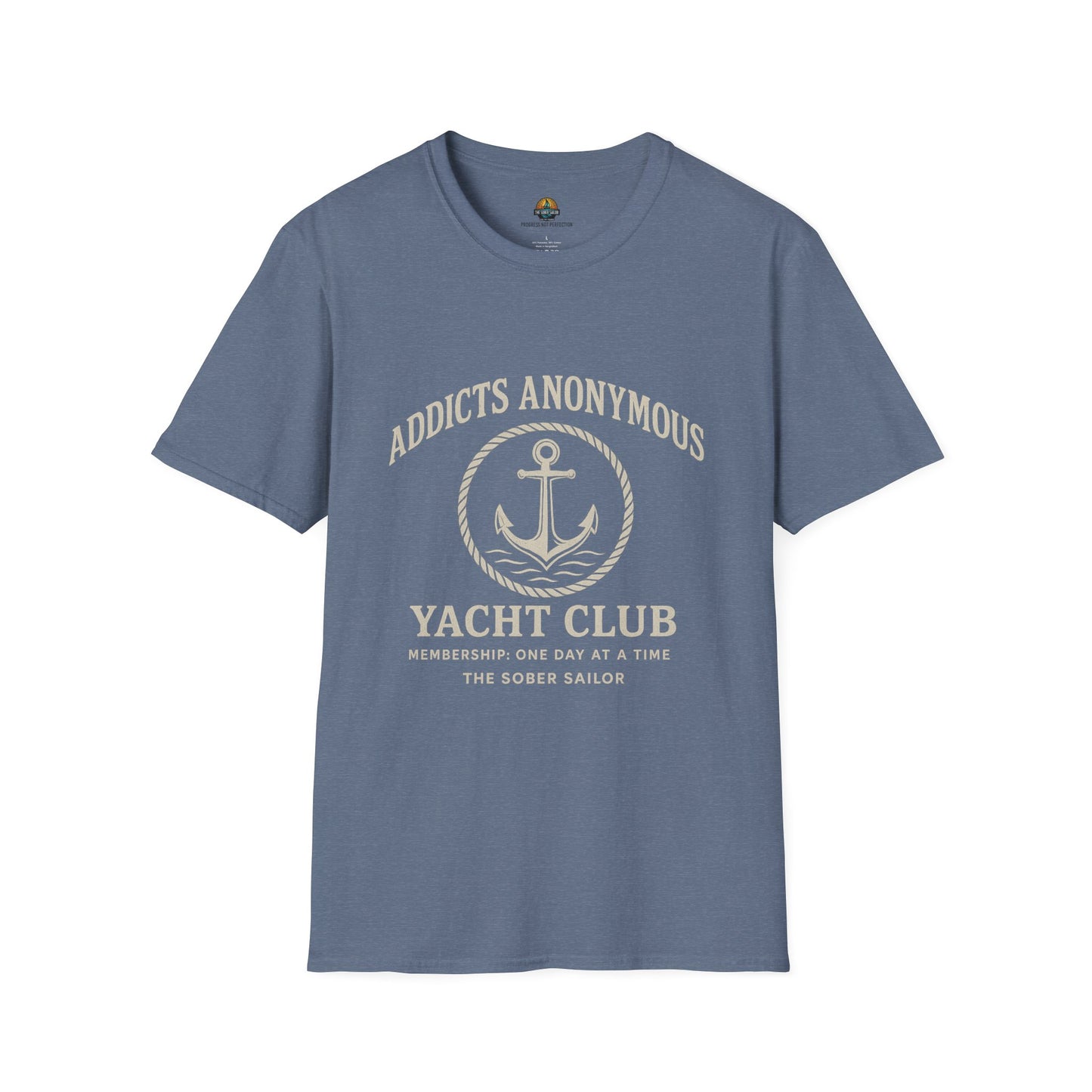 Addicts Anonymous Yacht Club T-Shirt | Casual Unisex Tee, Nautical Style Shirt, Gift for Sailors, Boat Lovers, Relaxed Fit