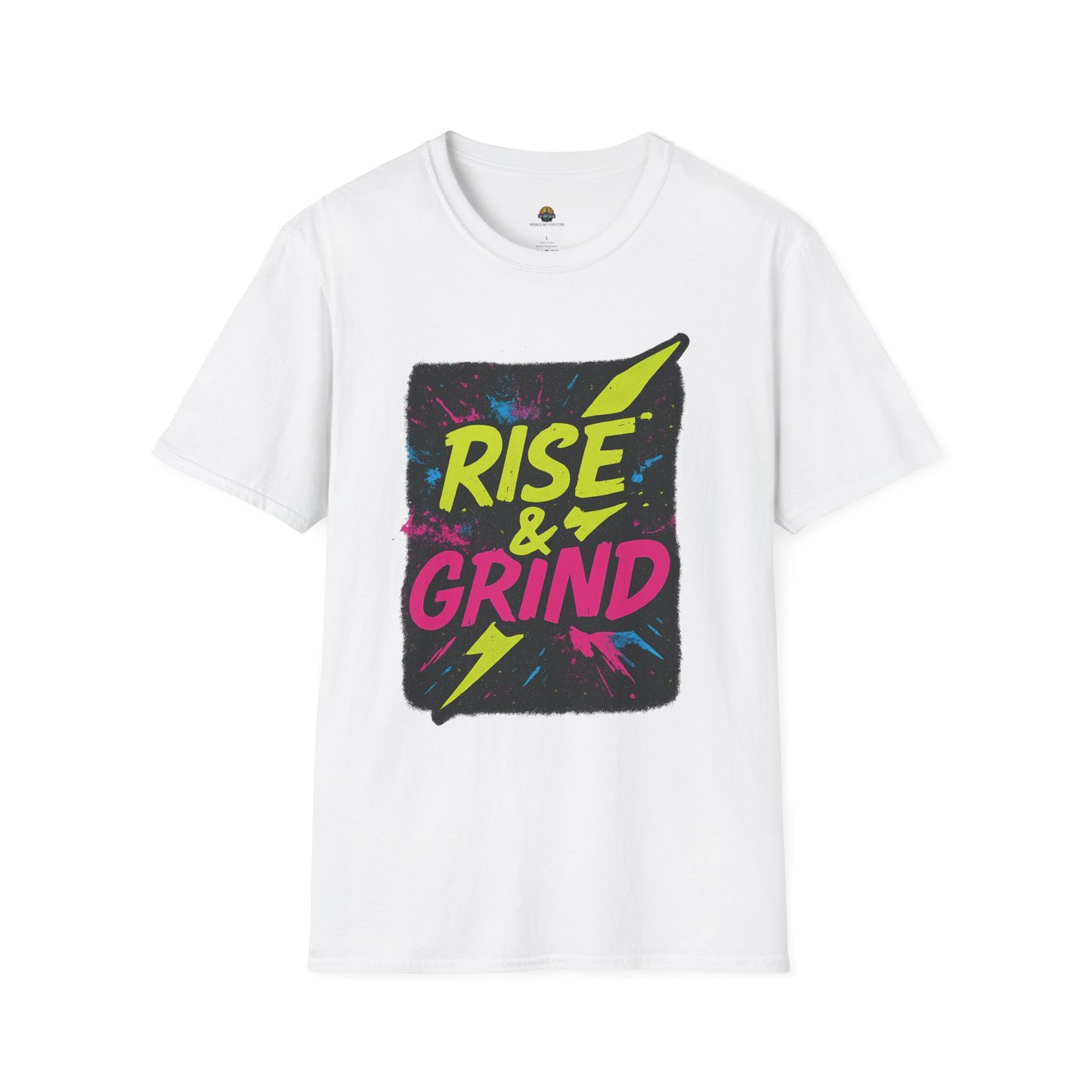 Motivational T-Shirt: Rise & Grind | Unisex Softstyle Tee for Gym, Workout, Fitness, Gift, Daily Wear