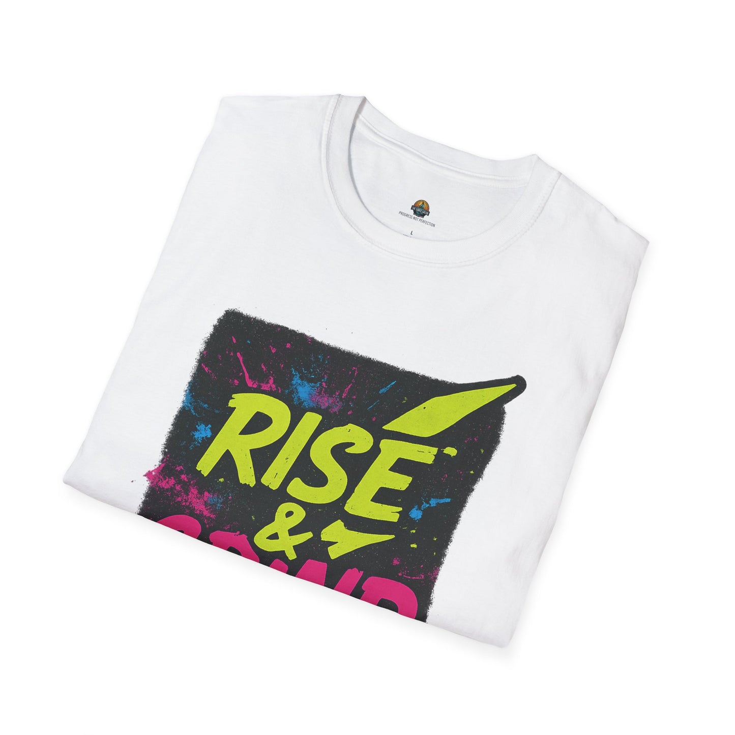 Motivational T-Shirt: Rise & Grind | Unisex Softstyle Tee for Gym, Workout, Fitness, Gift, Daily Wear