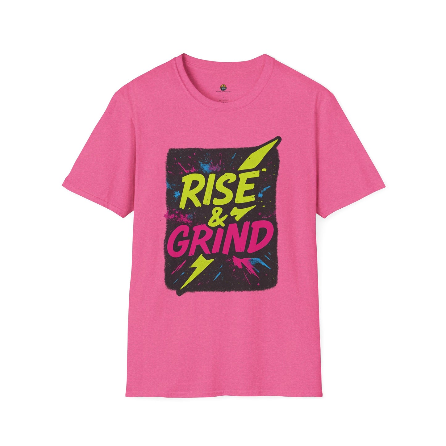 Motivational T-Shirt: Rise & Grind | Unisex Softstyle Tee for Gym, Workout, Fitness, Gift, Daily Wear
