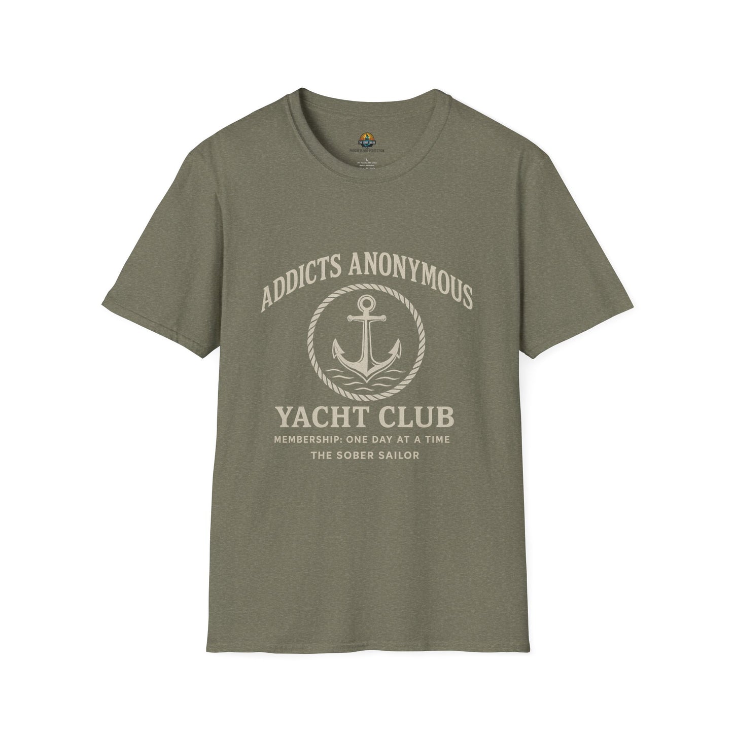 Addicts Anonymous Yacht Club T-Shirt | Casual Unisex Tee, Nautical Style Shirt, Gift for Sailors, Boat Lovers, Relaxed Fit