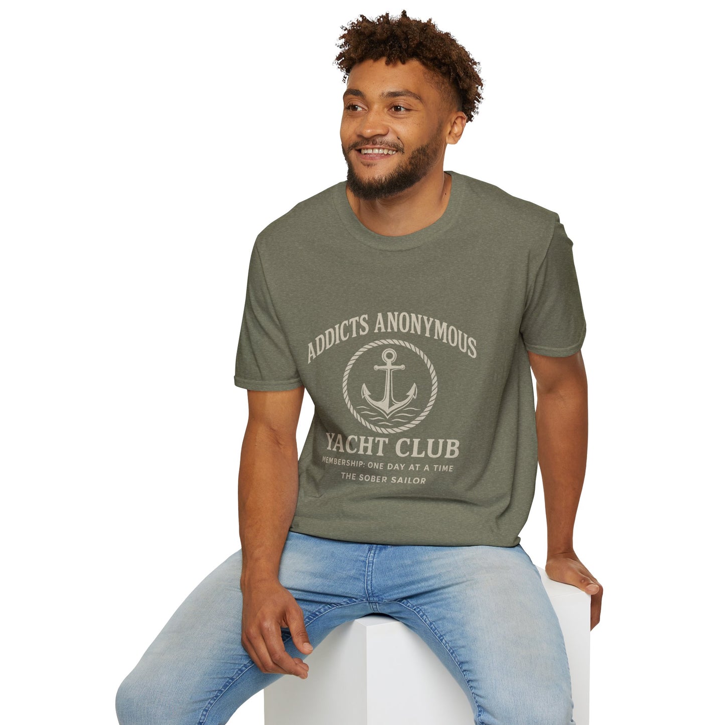 Addicts Anonymous Yacht Club T-Shirt | Casual Unisex Tee, Nautical Style Shirt, Gift for Sailors, Boat Lovers, Relaxed Fit