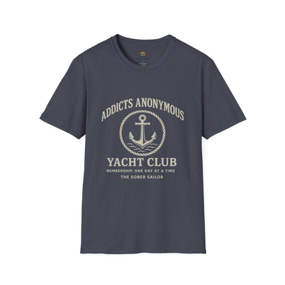 Addicts Anonymous Yacht Club T-Shirt | Casual Unisex Tee, Nautical Style Shirt, Gift for Sailors, Boat Lovers, Relaxed Fit