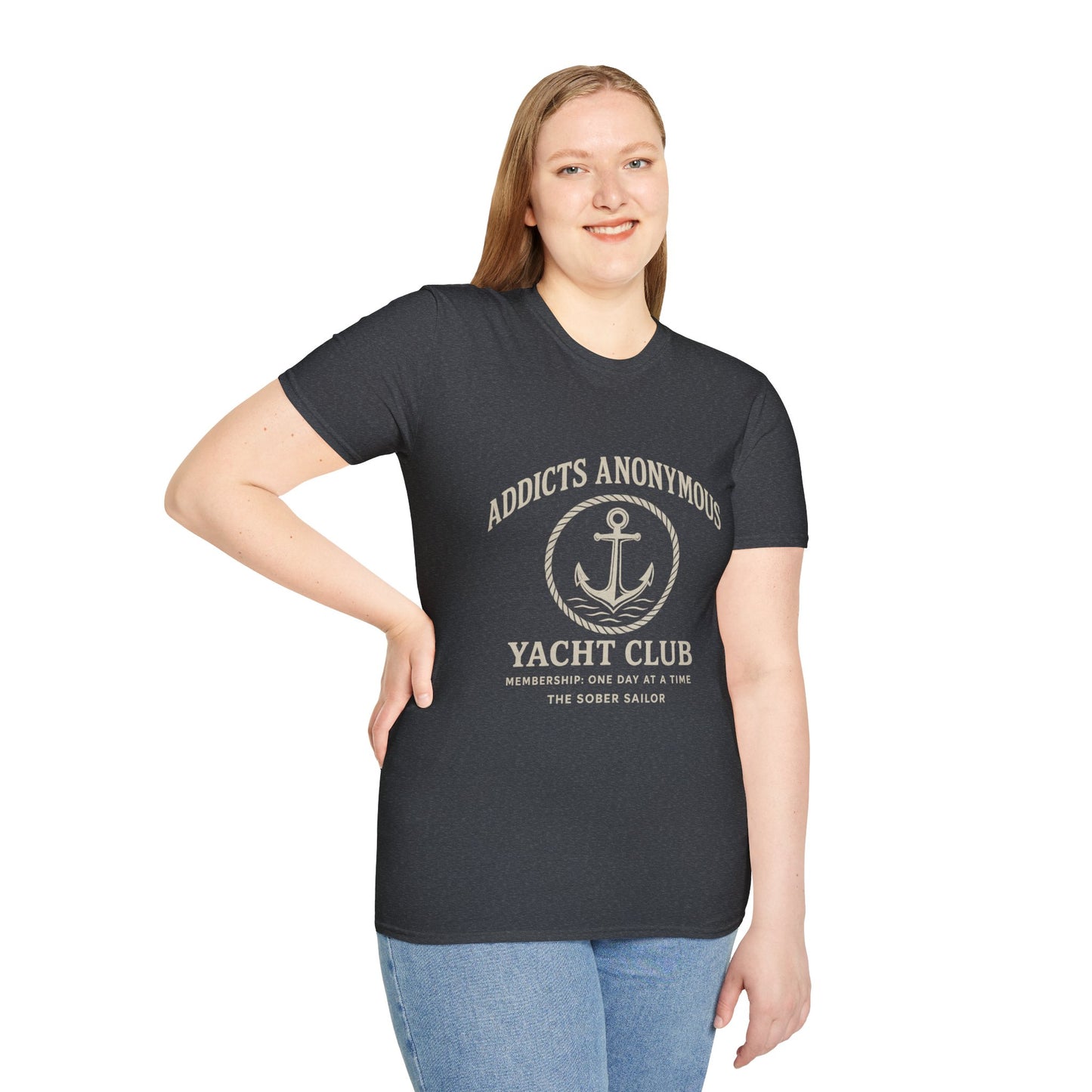 Addicts Anonymous Yacht Club T-Shirt | Casual Unisex Tee, Nautical Style Shirt, Gift for Sailors, Boat Lovers, Relaxed Fit