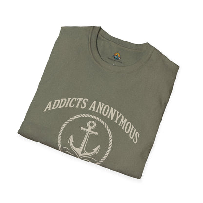 Addicts Anonymous Yacht Club T-Shirt | Casual Unisex Tee, Nautical Style Shirt, Gift for Sailors, Boat Lovers, Relaxed Fit