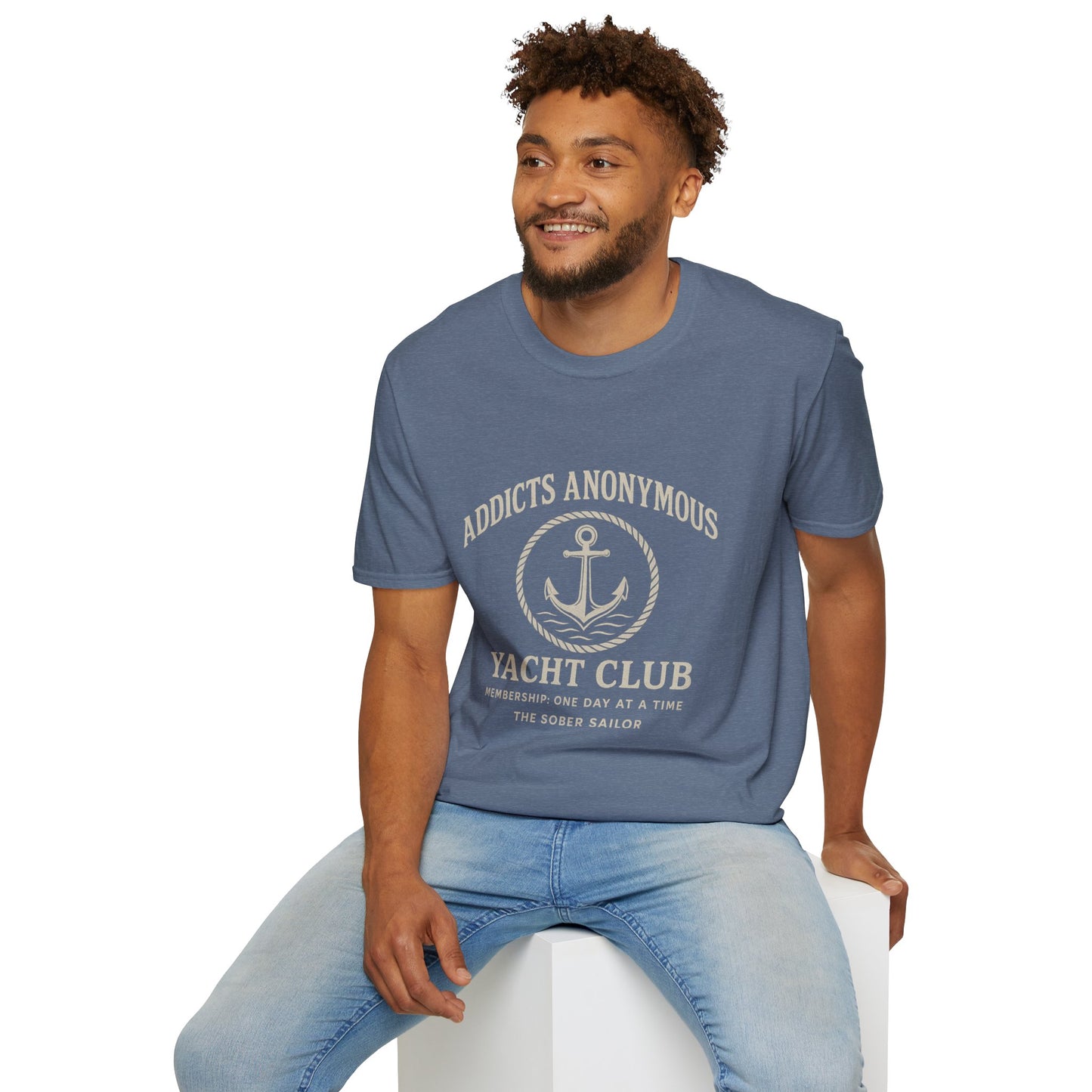 Addicts Anonymous Yacht Club T-Shirt | Casual Unisex Tee, Nautical Style Shirt, Gift for Sailors, Boat Lovers, Relaxed Fit