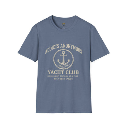 Addicts Anonymous Yacht Club T-Shirt | Casual Unisex Tee, Nautical Style Shirt, Gift for Sailors, Boat Lovers, Relaxed Fit