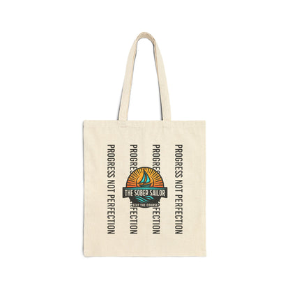Progress Not Perfection Cotton Canvas Tote, Eco-Friendly Bag, Reusable Shopping Tote, Gift for Teachers, Artsy Decor