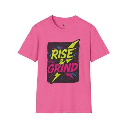 Motivational T-Shirt: Rise & Grind | Unisex Softstyle Tee for Gym, Workout, Fitness, Gift, Daily Wear