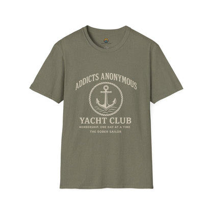 Addicts Anonymous Yacht Club T-Shirt | Casual Unisex Tee, Nautical Style Shirt, Gift for Sailors, Boat Lovers, Relaxed Fit
