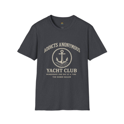 Addicts Anonymous Yacht Club T-Shirt | Casual Unisex Tee, Nautical Style Shirt, Gift for Sailors, Boat Lovers, Relaxed Fit