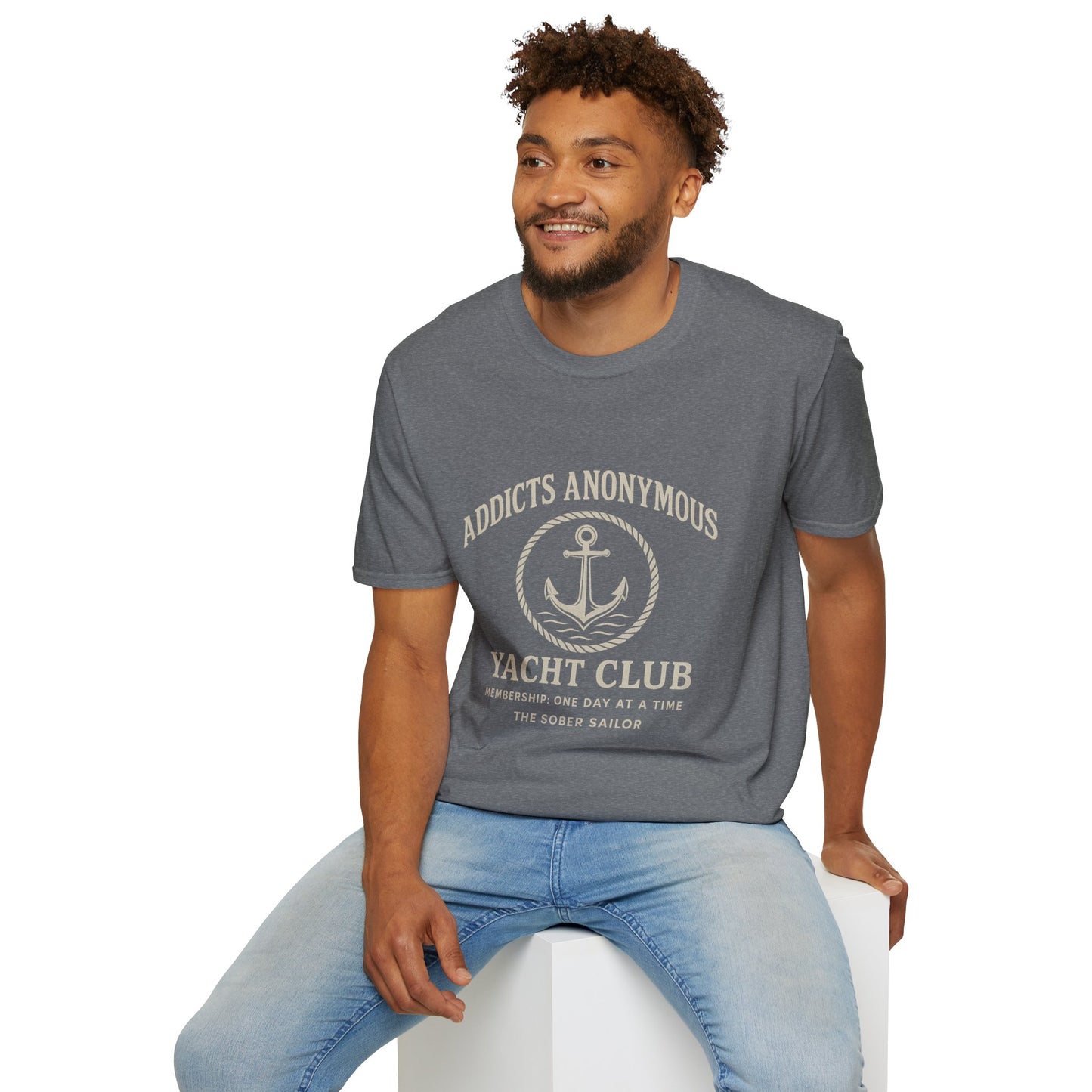 Addicts Anonymous Yacht Club T-Shirt | Casual Unisex Tee, Nautical Style Shirt, Gift for Sailors, Boat Lovers, Relaxed Fit